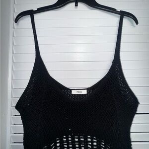 Black Knit Crop Top